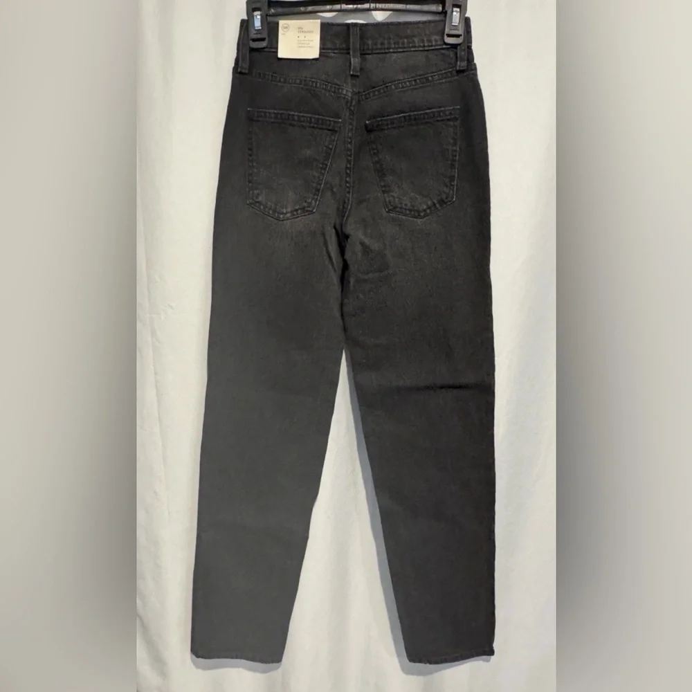 Universal Thread High Rise 90s Straight Leg Jeans Stretch Black Denim 00 R NWT - Picture 10 of 13